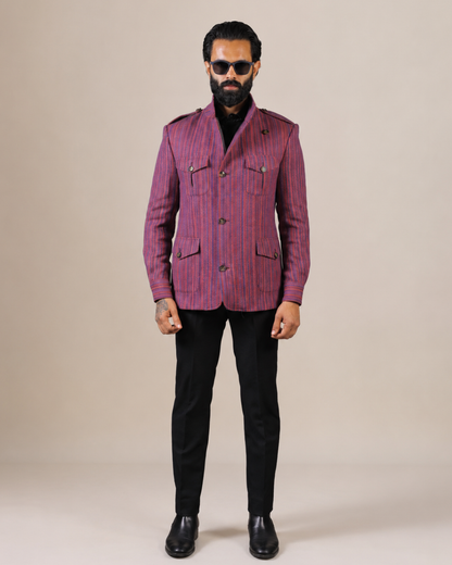 Striped Wool Hunting Jacket