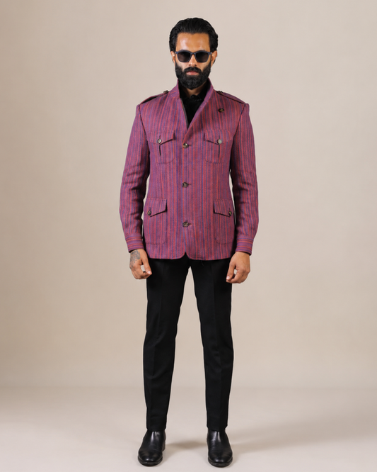 Striped Wool Hunting Jacket