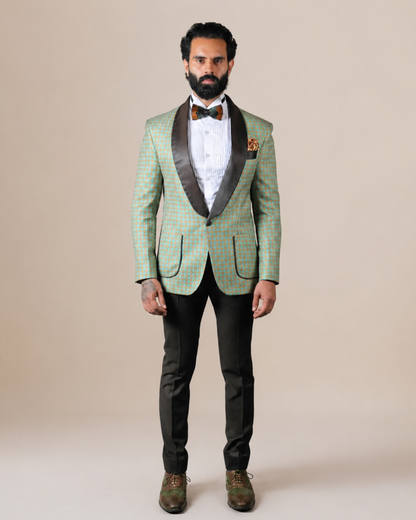 Teal & Bronze Patterned Blazer