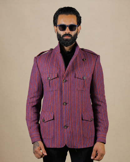 Striped Wool Hunting Jacket