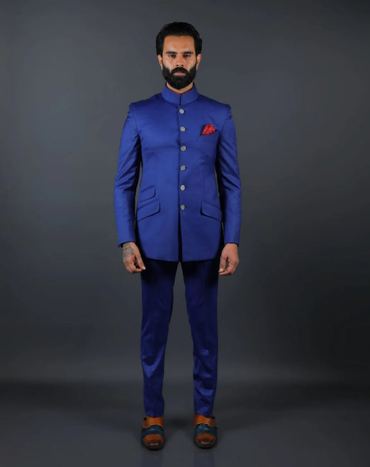 Royal Blue Bandhgala Suit