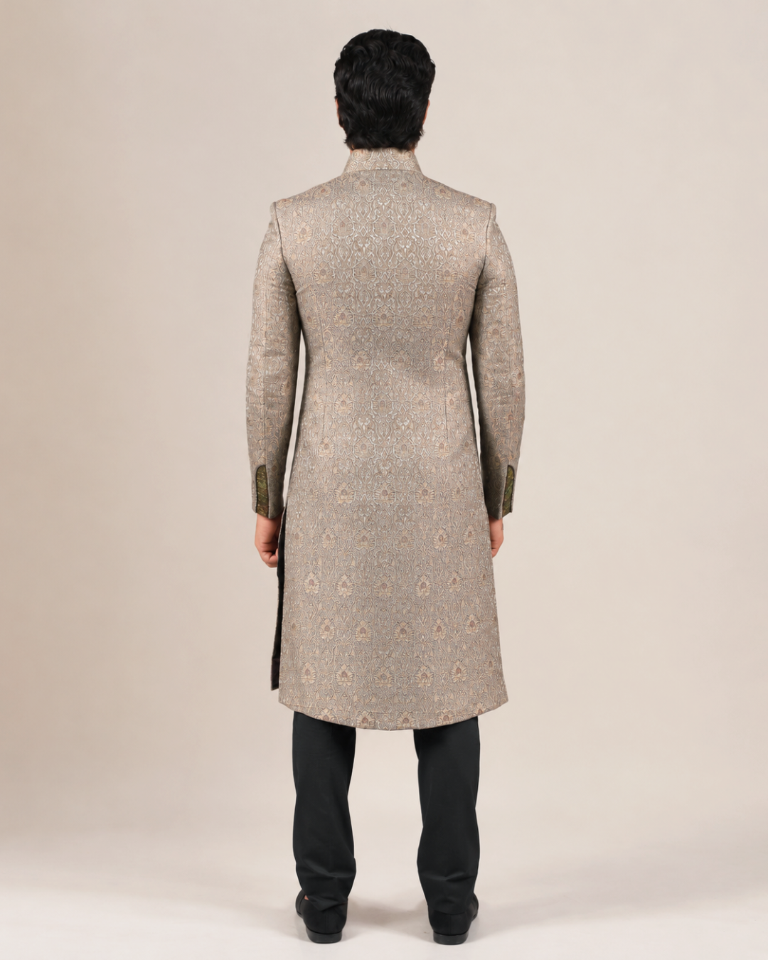 Silver Jacquard Sherwani