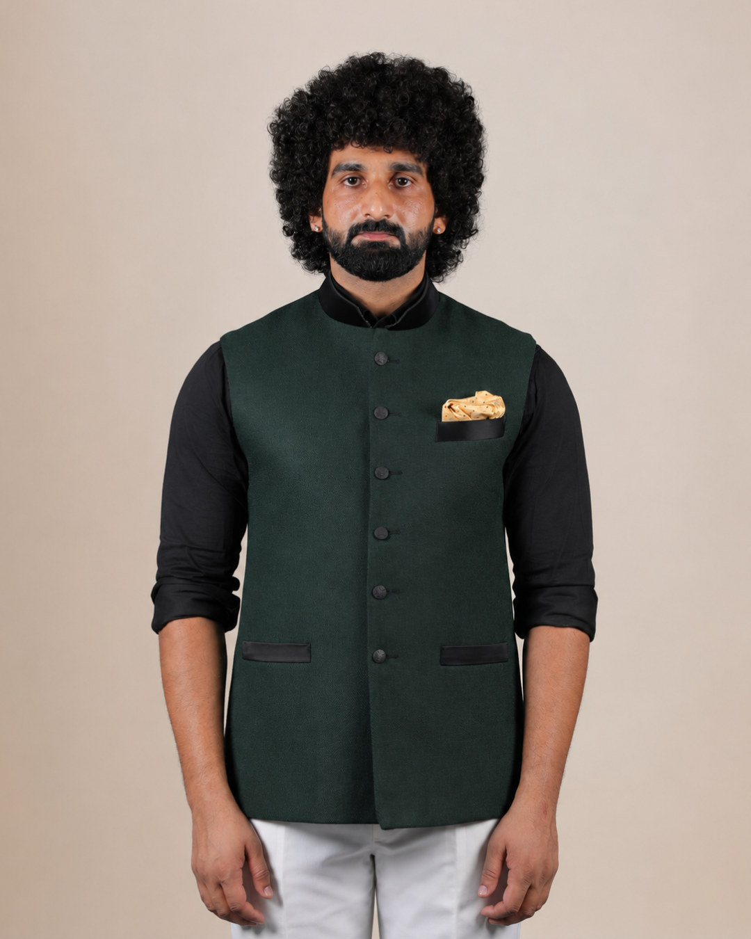 Elegant Forest Green Nehru Jacket