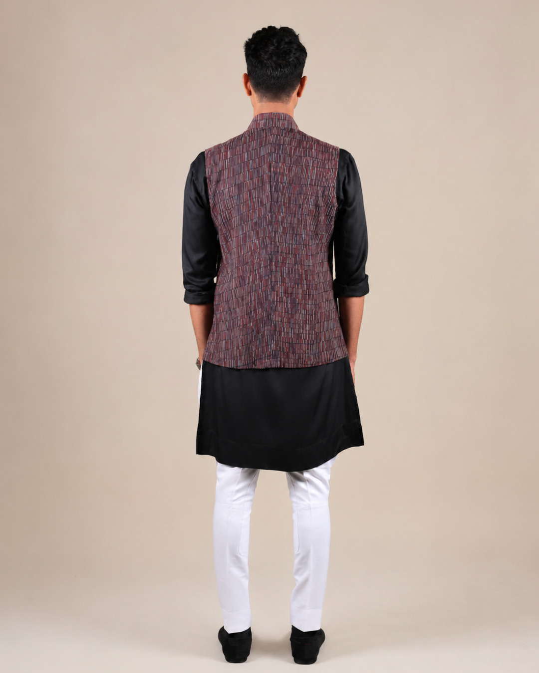 Textured Khadi Nehru Jacket