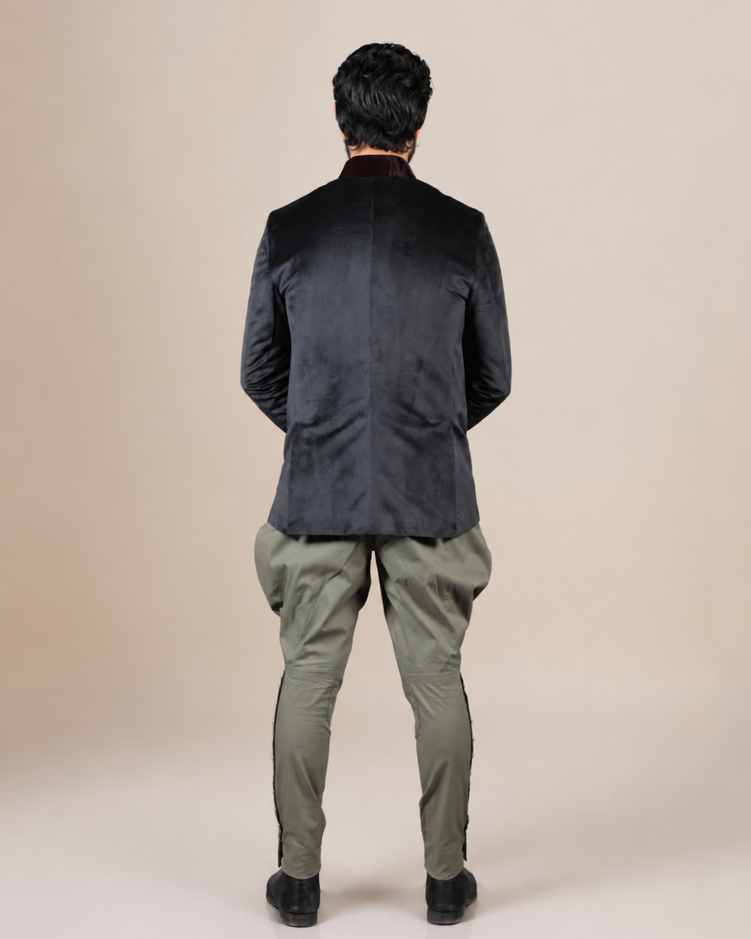 Black Velvet Bandhgala Jacket