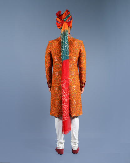 Royal Saffron Sherwani