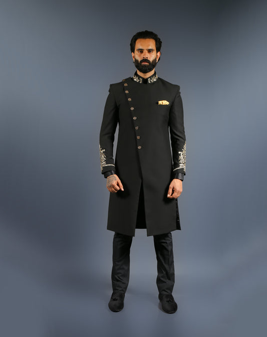 Royal Black Sherwani