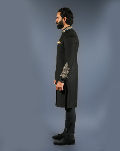 Royal Black Sherwani