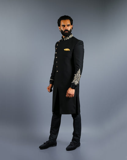 Royal Black Sherwani