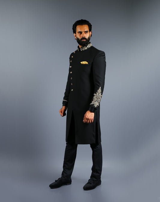 Royal Black Sherwani