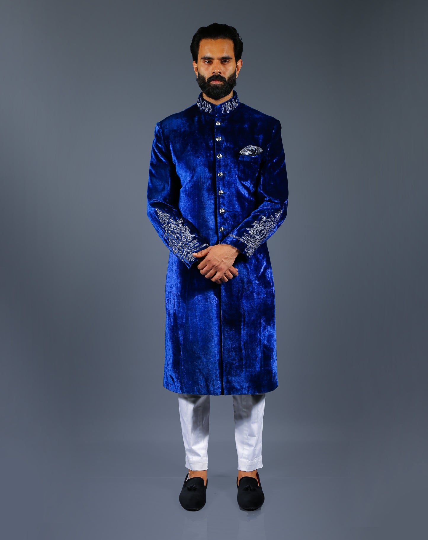 Blue Velvet Sherwani