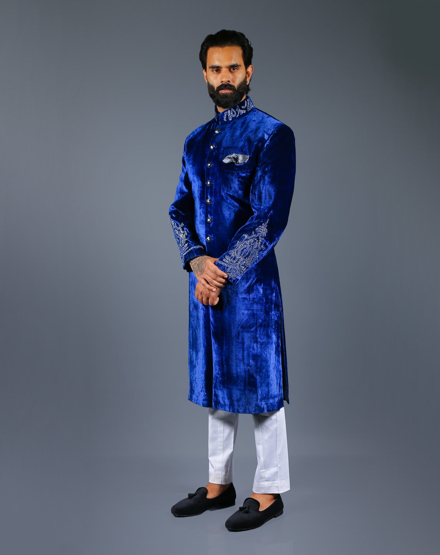Blue Velvet Sherwani