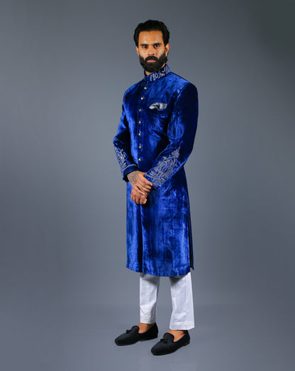 Blue Velvet Sherwani