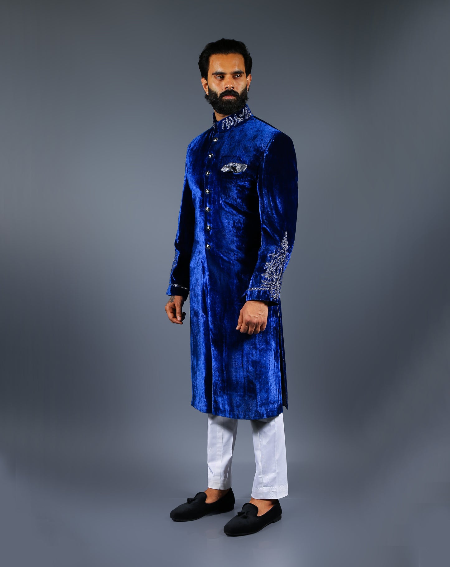 Blue Velvet Sherwani