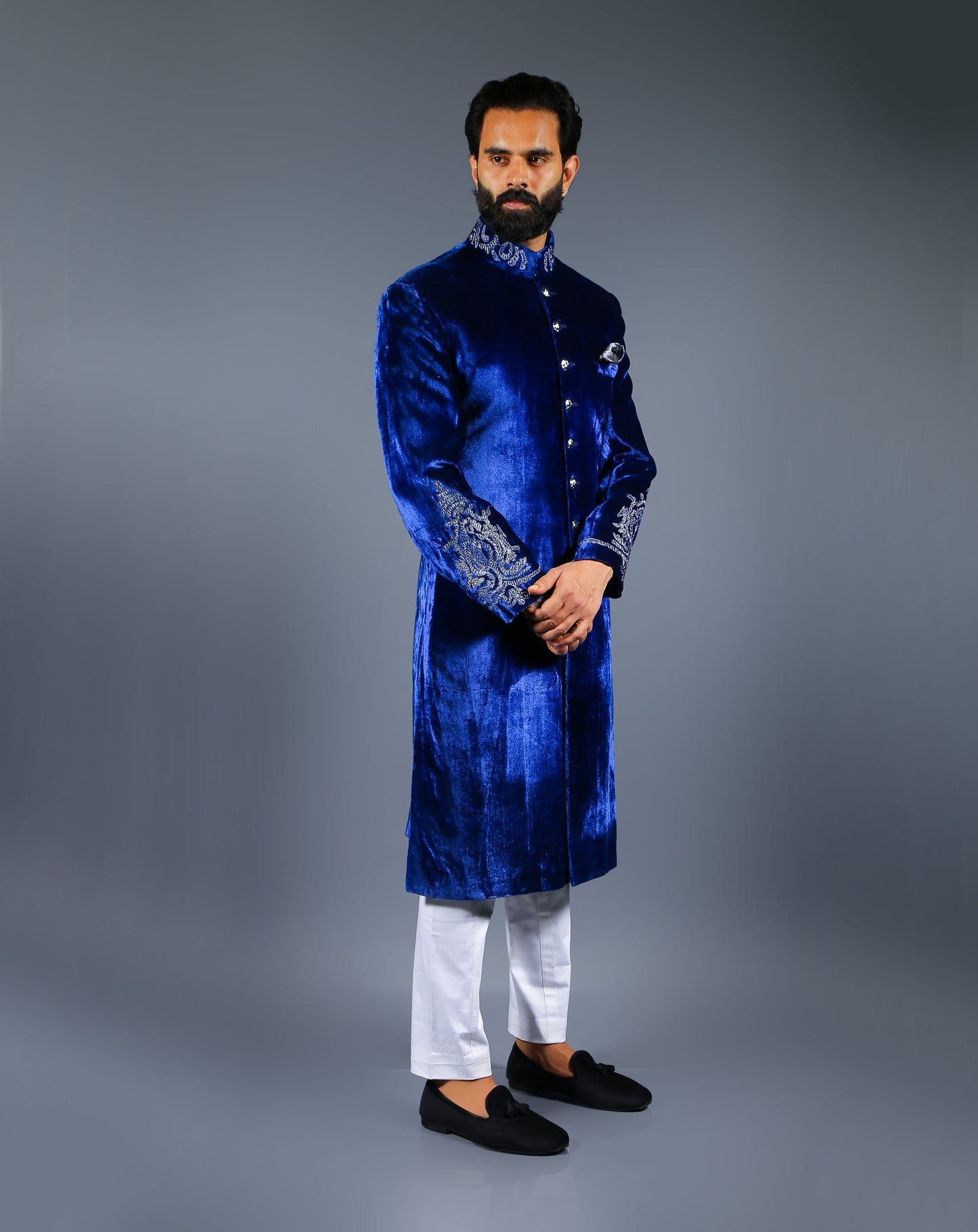 Blue Velvet Sherwani