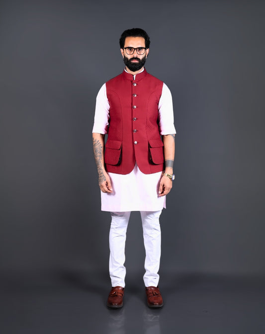 Red Nehru Jacket