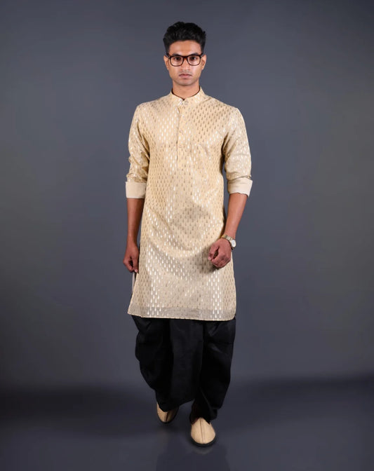 Teardrop Print Silk Blend Kurta Set