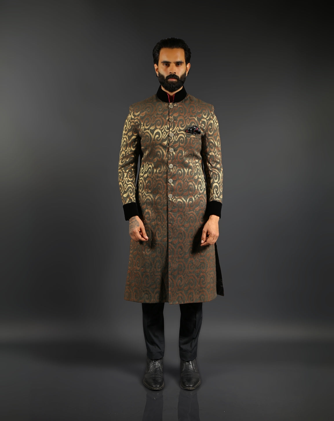 Brown Sherwani