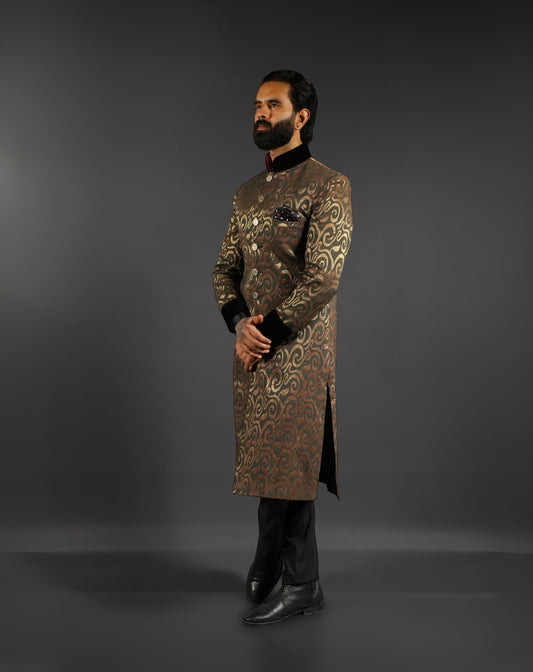 Brown Sherwani