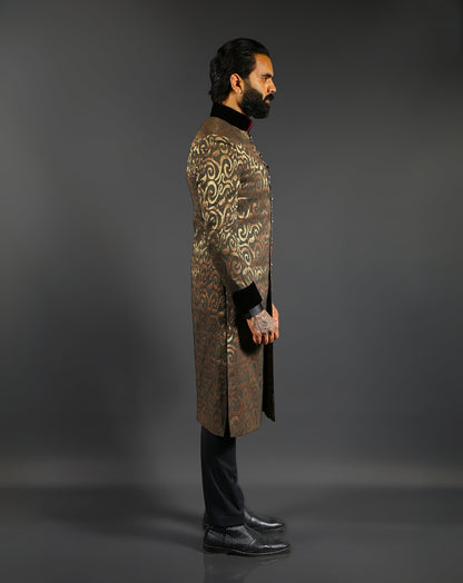 Brown Sherwani